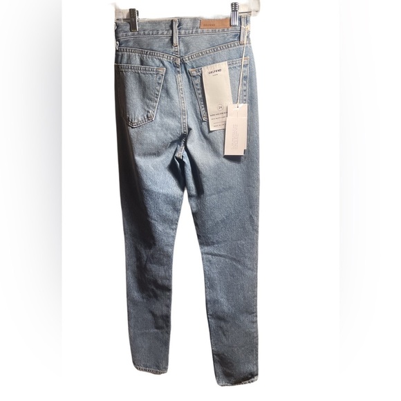 NWT GRLFRND super high rise Karolina skinny leg cotton denim distressed jeans 24 - Picture 3 of 5